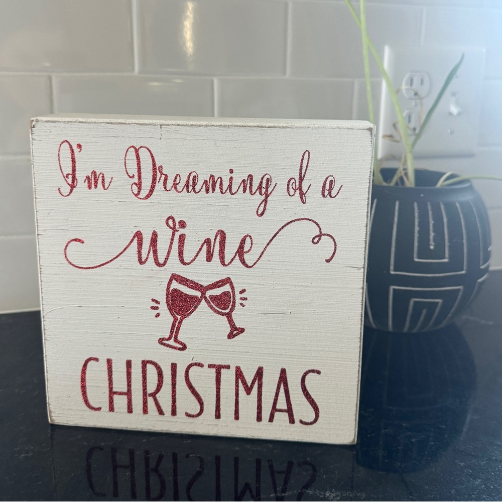 Homegoods Rustic Christmas Wine Decor Sign